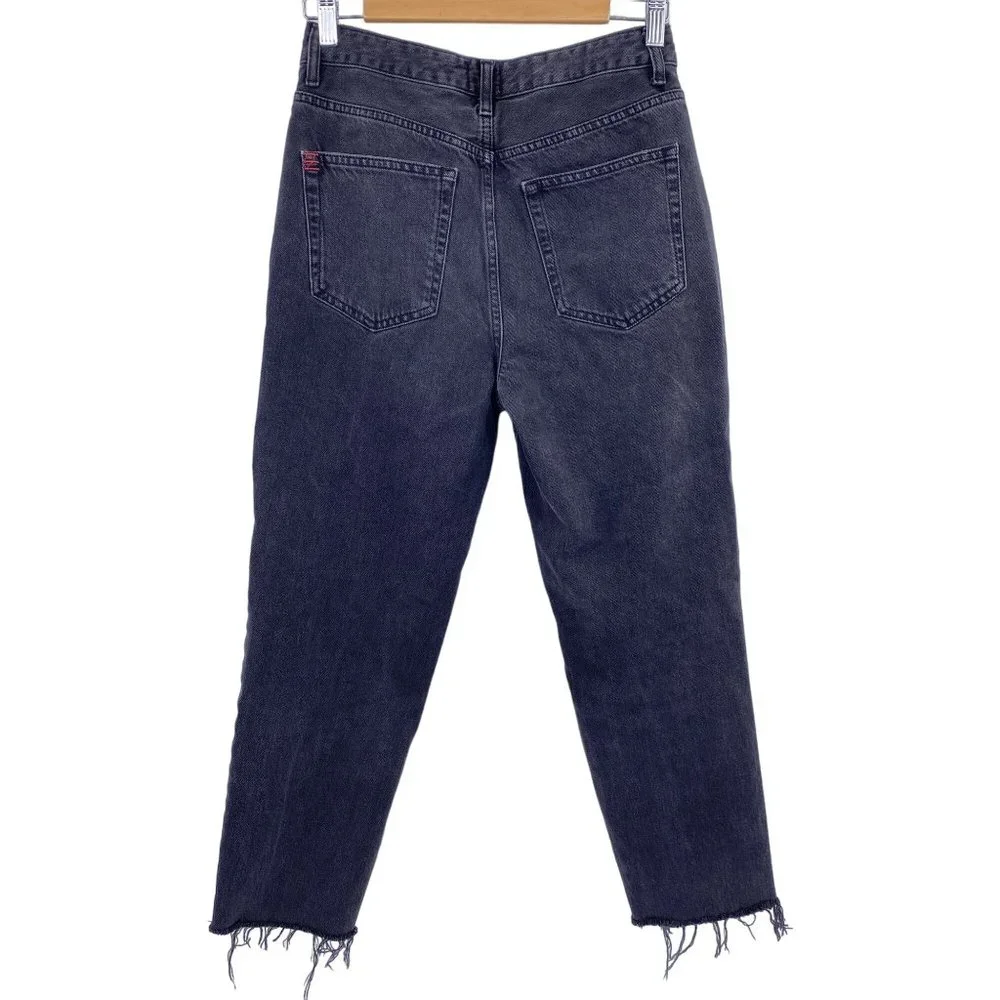 BDG Mom jeans size W27 Black ankle‎ raw hem edge cotton straight leg